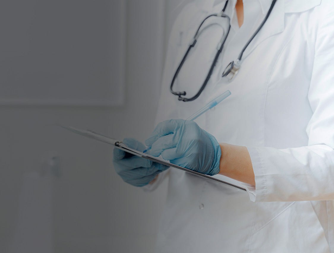 Medical professional holding a clipboard